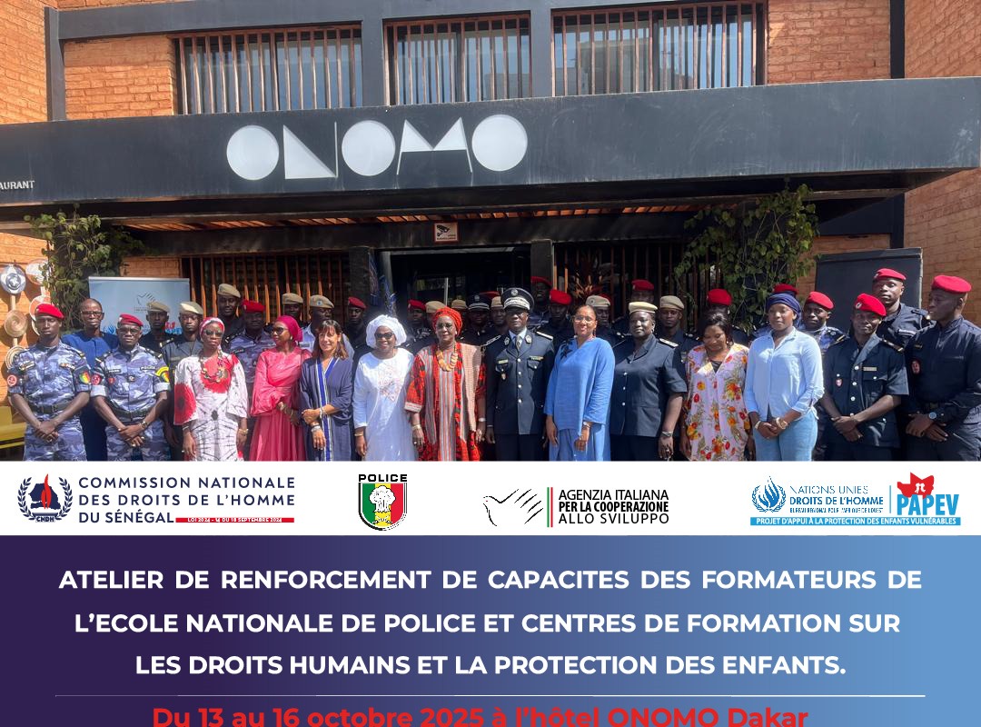 Ouverture de l’atelier de renforcement des capacités des formateurs de l’École nationale de Police sur les droits humains et la protection des enfants