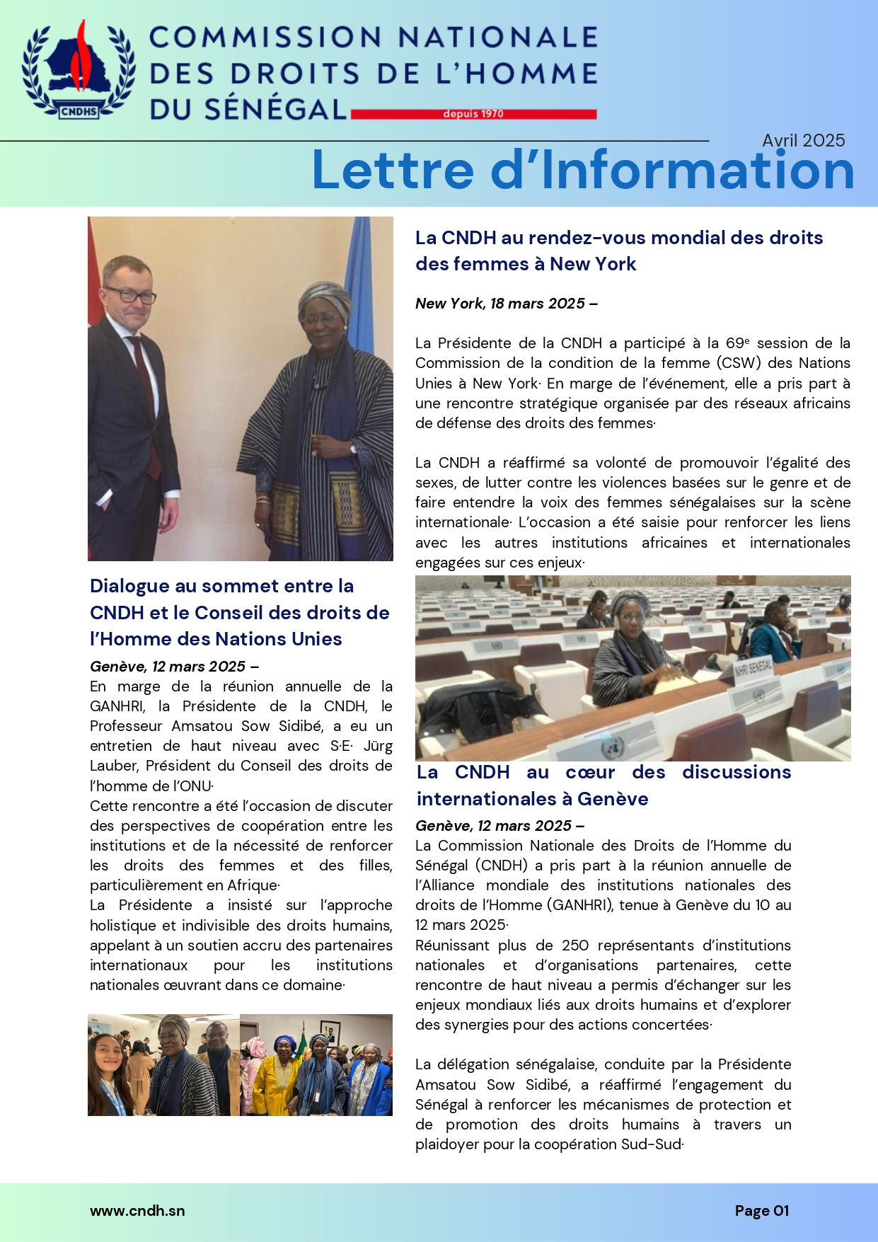 Lettre d’Information N°00 – Avril 2025